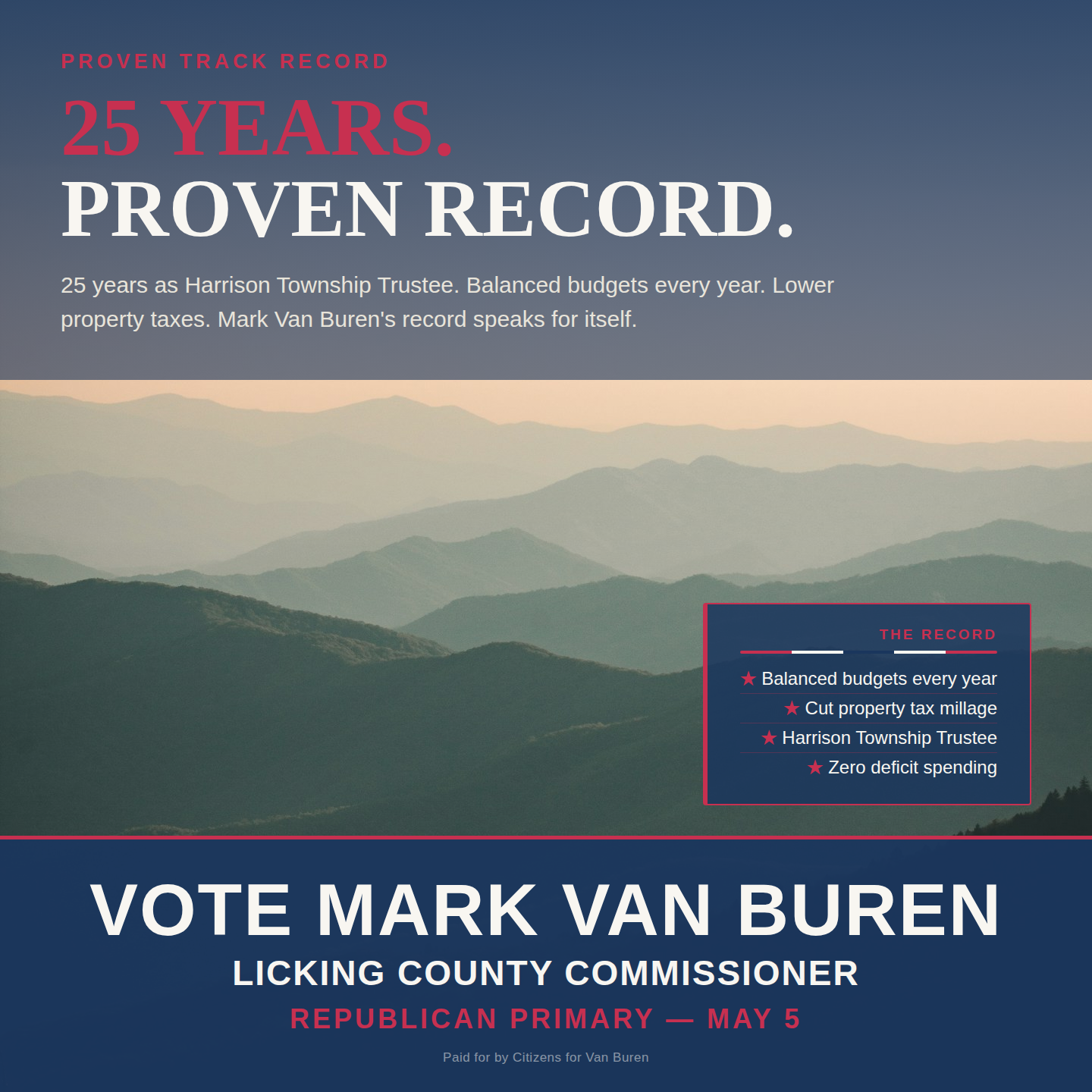 Draft C - 25 Years Proven Record visual mockup