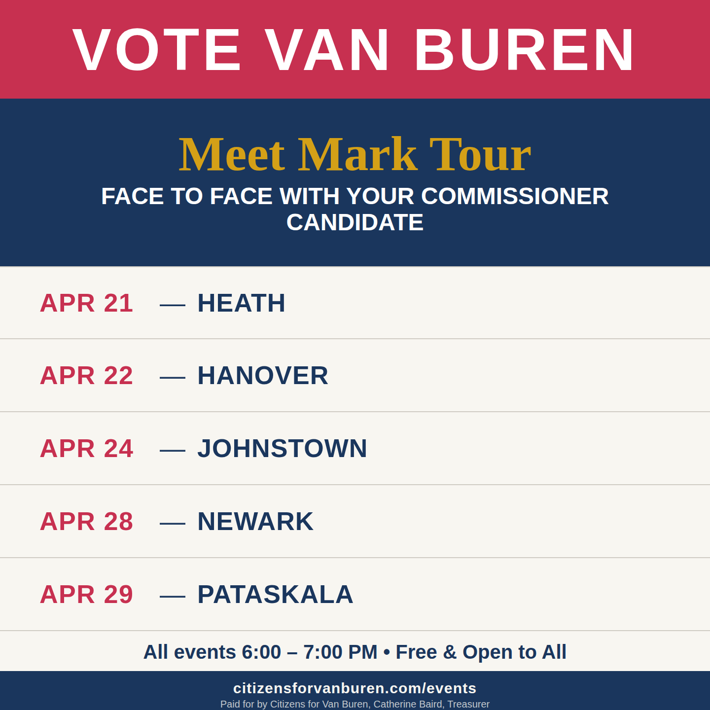 Meet Mark Van Buren – Town Hall Tour